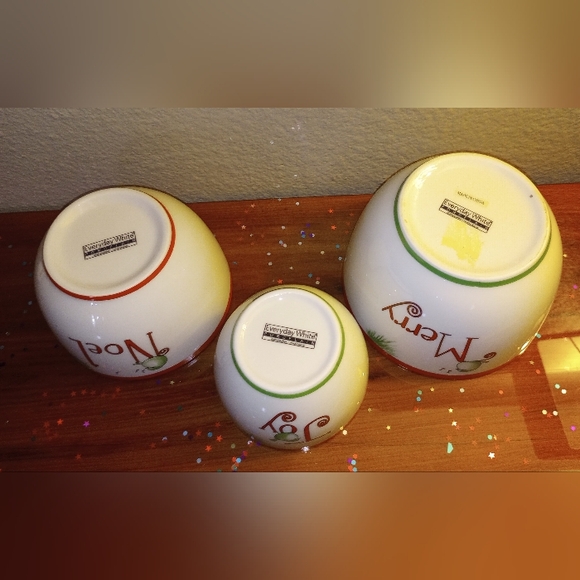 Christmas Bowls Merry Noel Joy 3 sizes - Picture 6 of 9